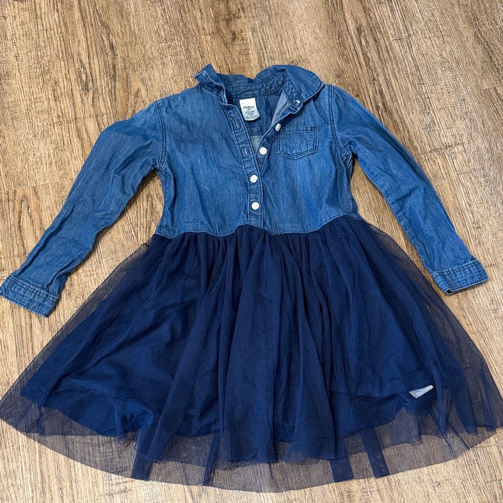 OshKosh B'gosh Blue Denim and Navy Tulle Dress